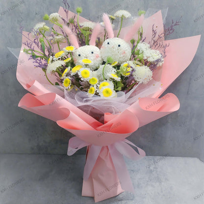 Bunny Flower Bouquet free singapore delivery 