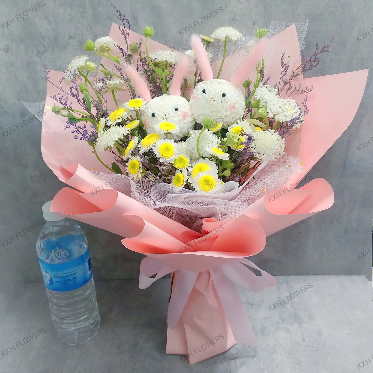 ping pong flower bunny bouquet sg florist