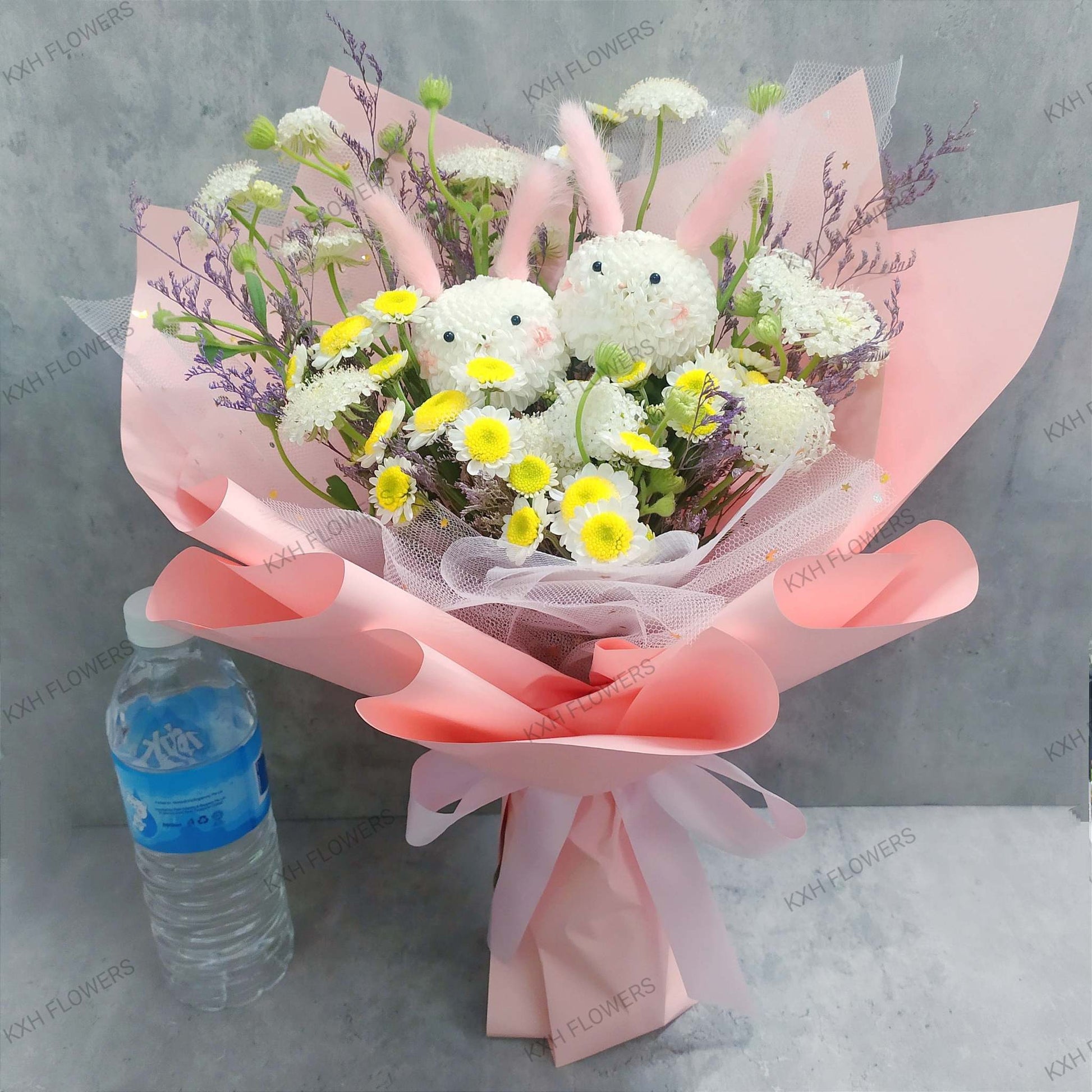 ping pong flower bunny bouquet sg florist
