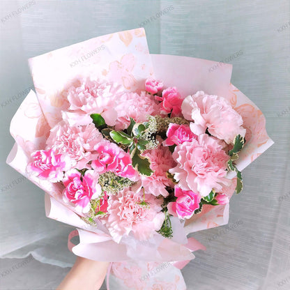 Beautiful Pink Carnations Bouquet - KXH Flowers