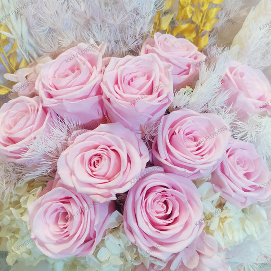 10 Pink Preserved Roses singapore florist free delivery kallang florist