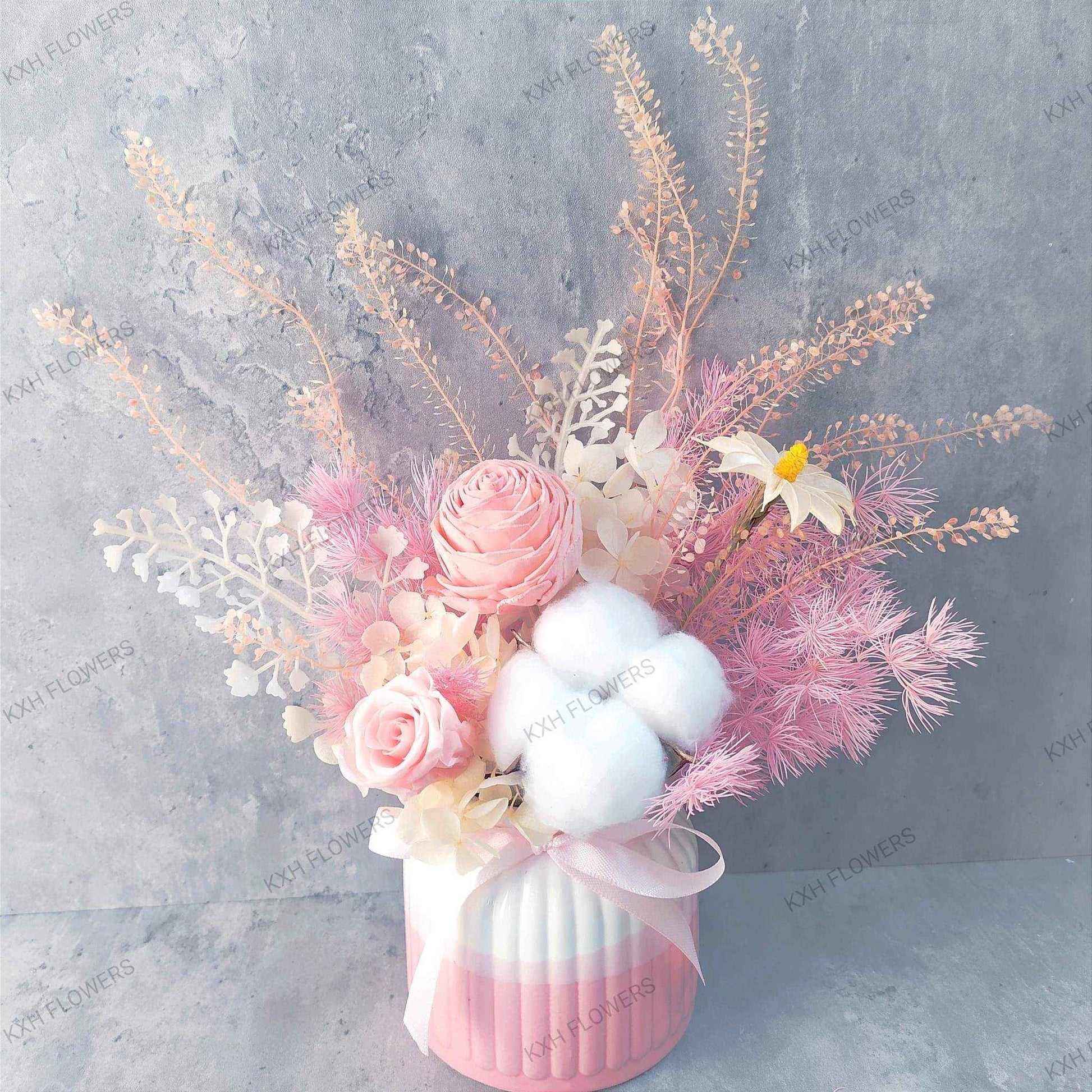 sweetest pink preserved floral arrangement singapore flower delivery