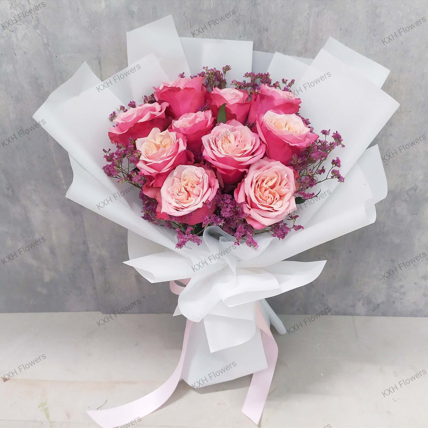 premium 2 tone pink roses singapore florist free delivery