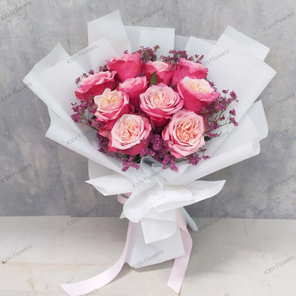 premium 2 tone pink roses singapore florist free delivery