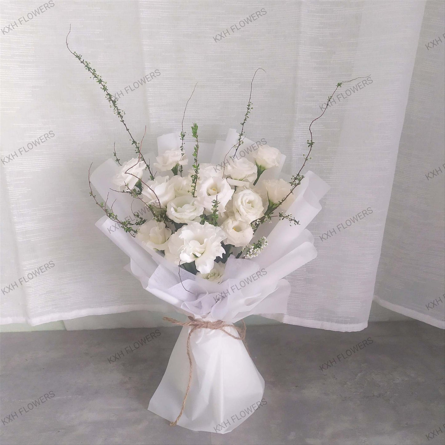 Eternity (All White Eustoma Bouquet) - KXH Flowers