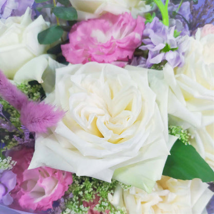 purple and white bouquet singapore online flower delivery service